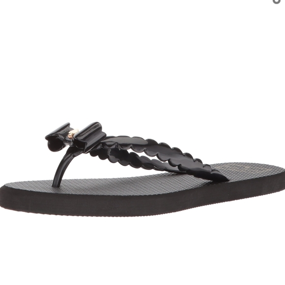 kate spade Shoes - Kate Spade Black Bow Flip Flop